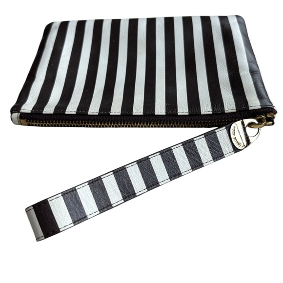 Vintage Henri Bendel Stripe Wristlet Handbag Purse Accessories Cosmetics Bag